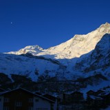 Sunrise on Saas fee mountains