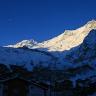 Sunrise on Saas fee mountains